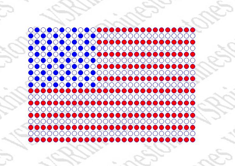 American Flag Filled - CAR DECAL